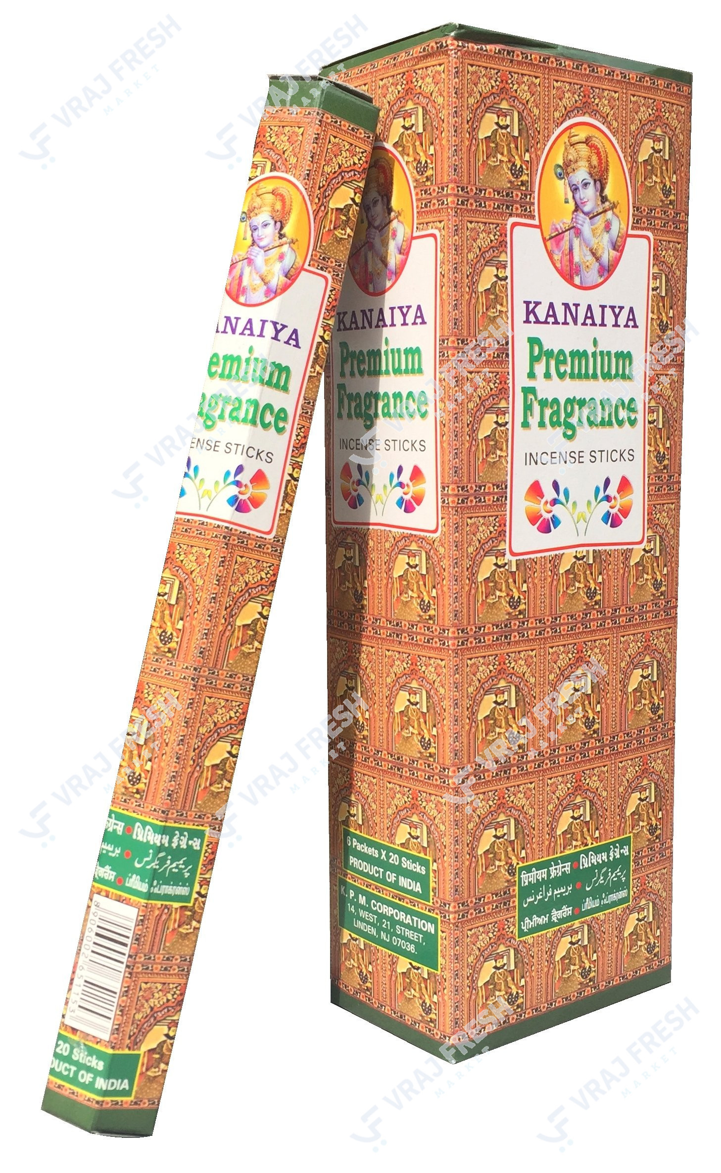 Kanaiya Cinnamon Incense Sticks (6 Pack of 20 Sticks Each)