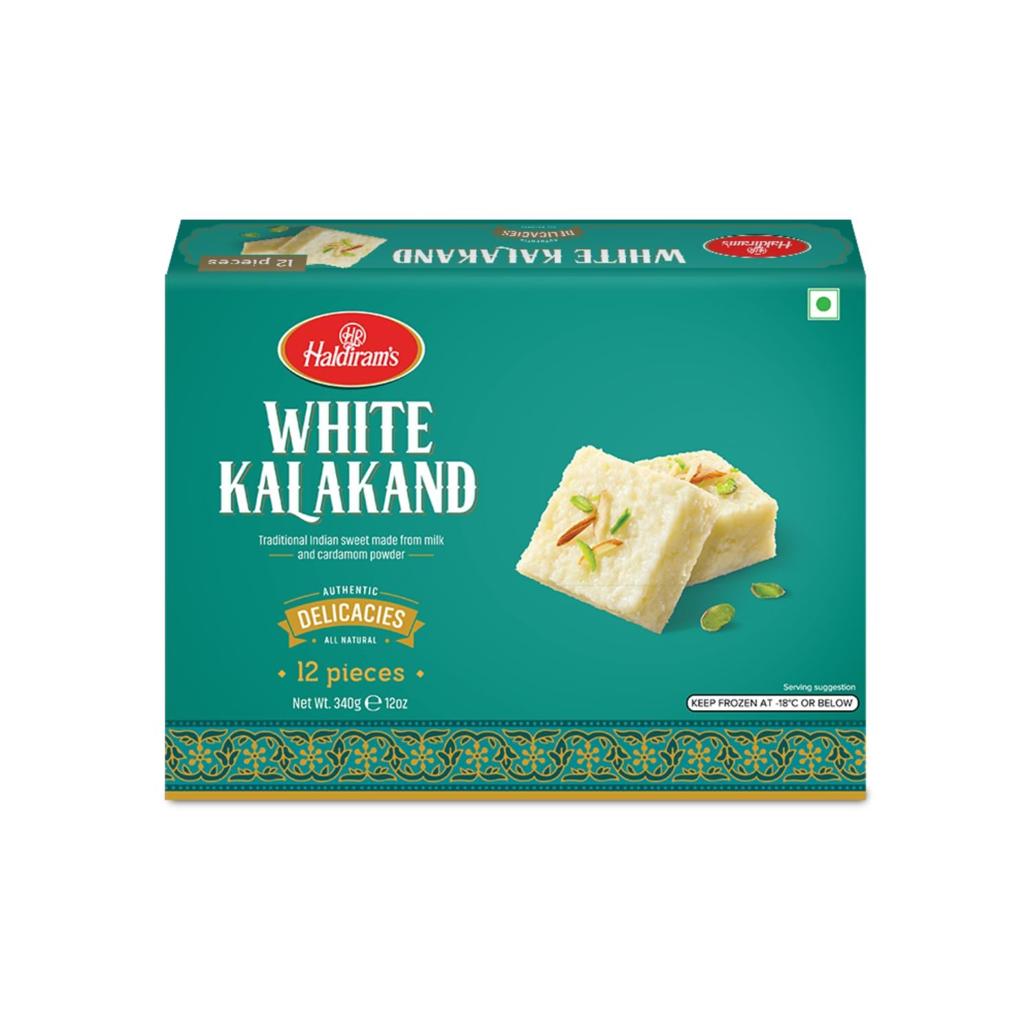 Haldiram's White Kalakand 12 Pcs (340g, 12oz)