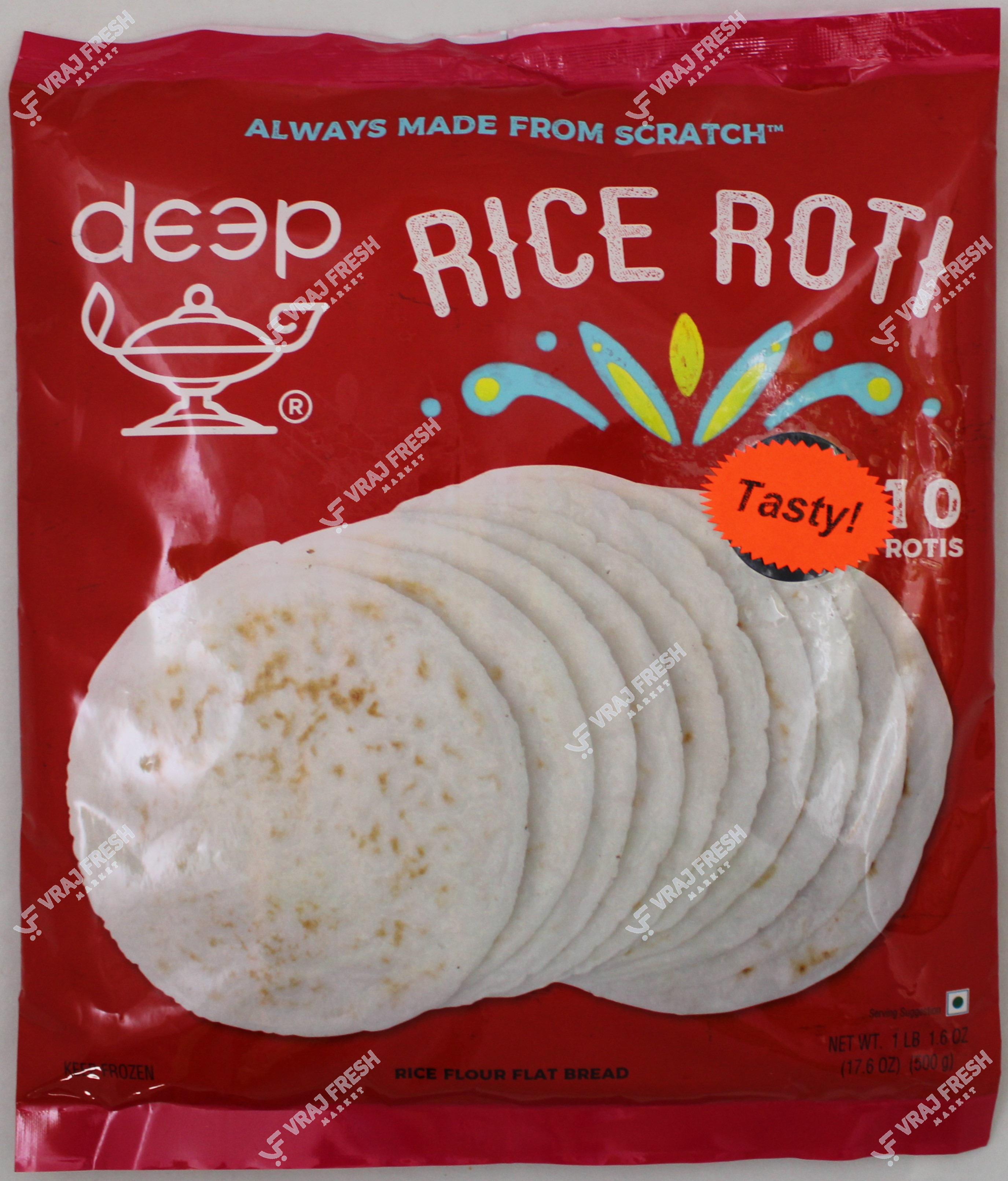 Deep Rice Roti  10 Pcs (500g  17.6Oz)