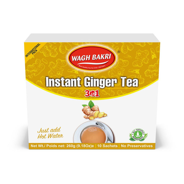 Wagh Bakri Instant Ginger Tea  10 Sachets (Sweetened) (260g  9.18Oz)