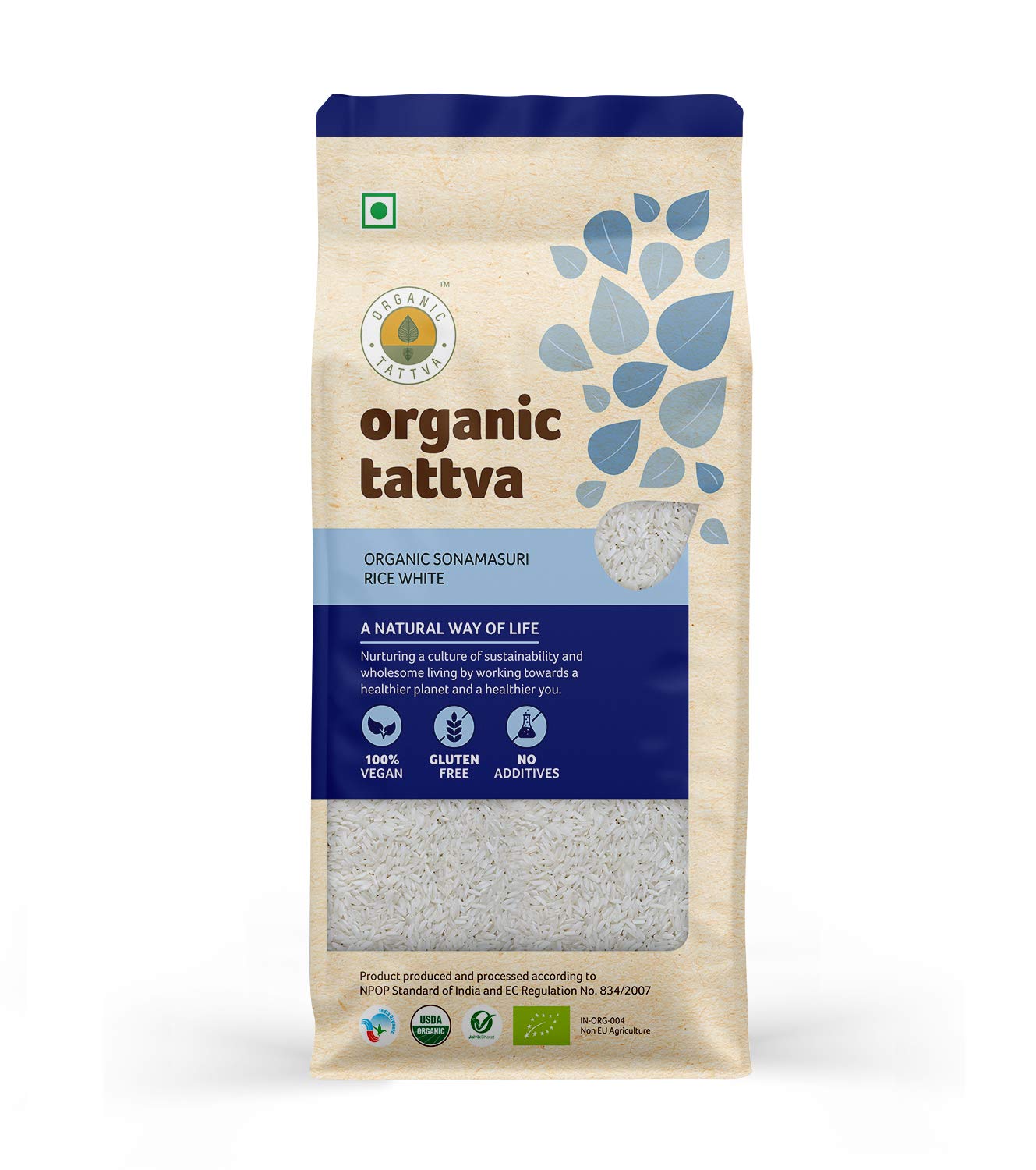 Organic Tattva Organic White Sonamasuri Rice (4.5kg 10lb)