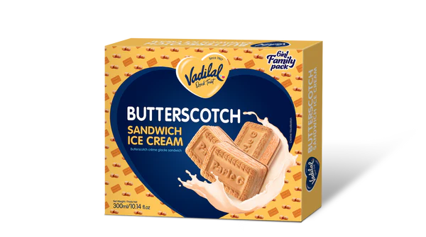 Vadilal Butterscotch Sandwich Ice Cream (300ml  10.14oz)