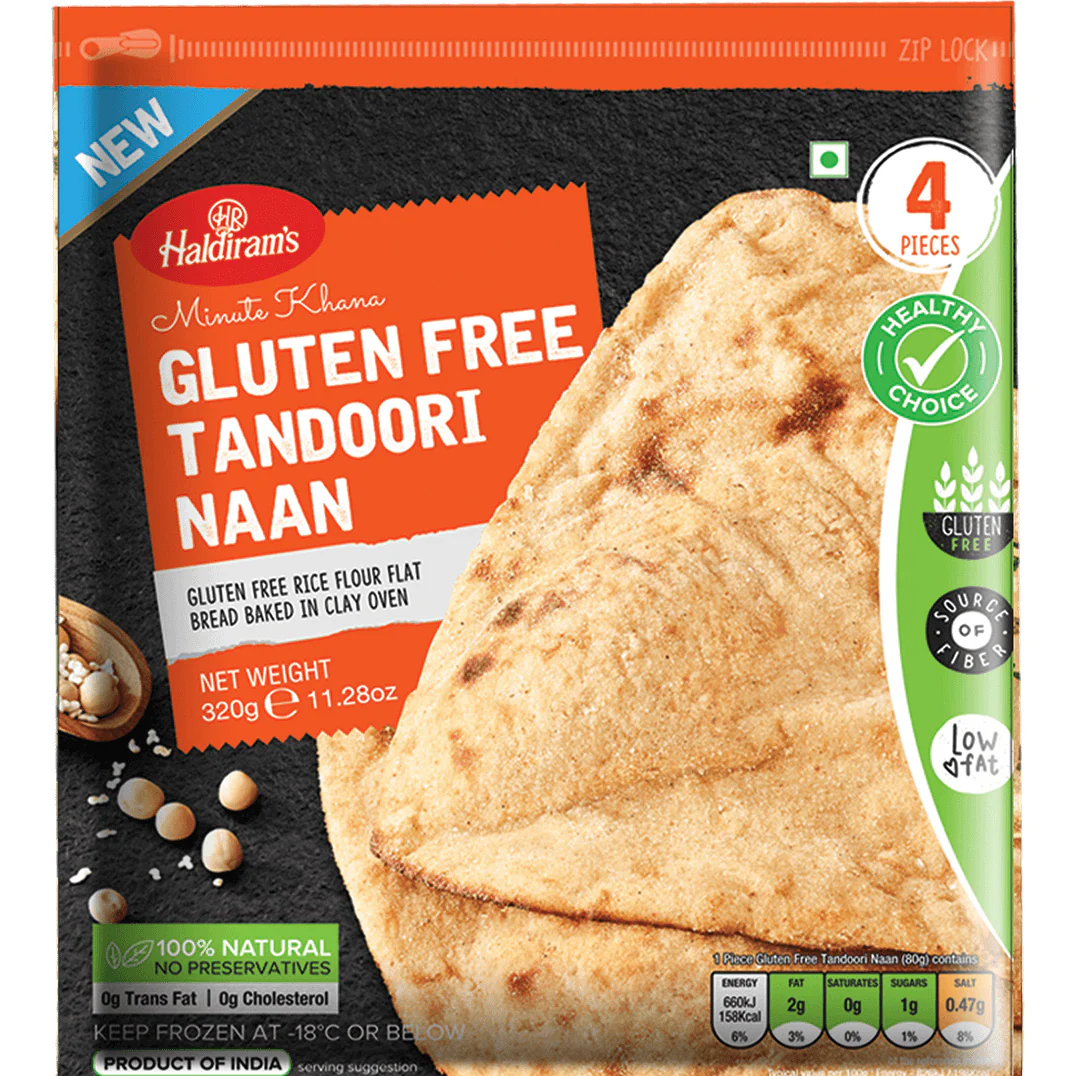Haldiram's Gluten Free Naan 4 Pcs (320g  11.28oz)