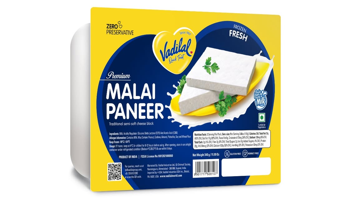 Vadilal Malai Paneer Block (340g 12oz)