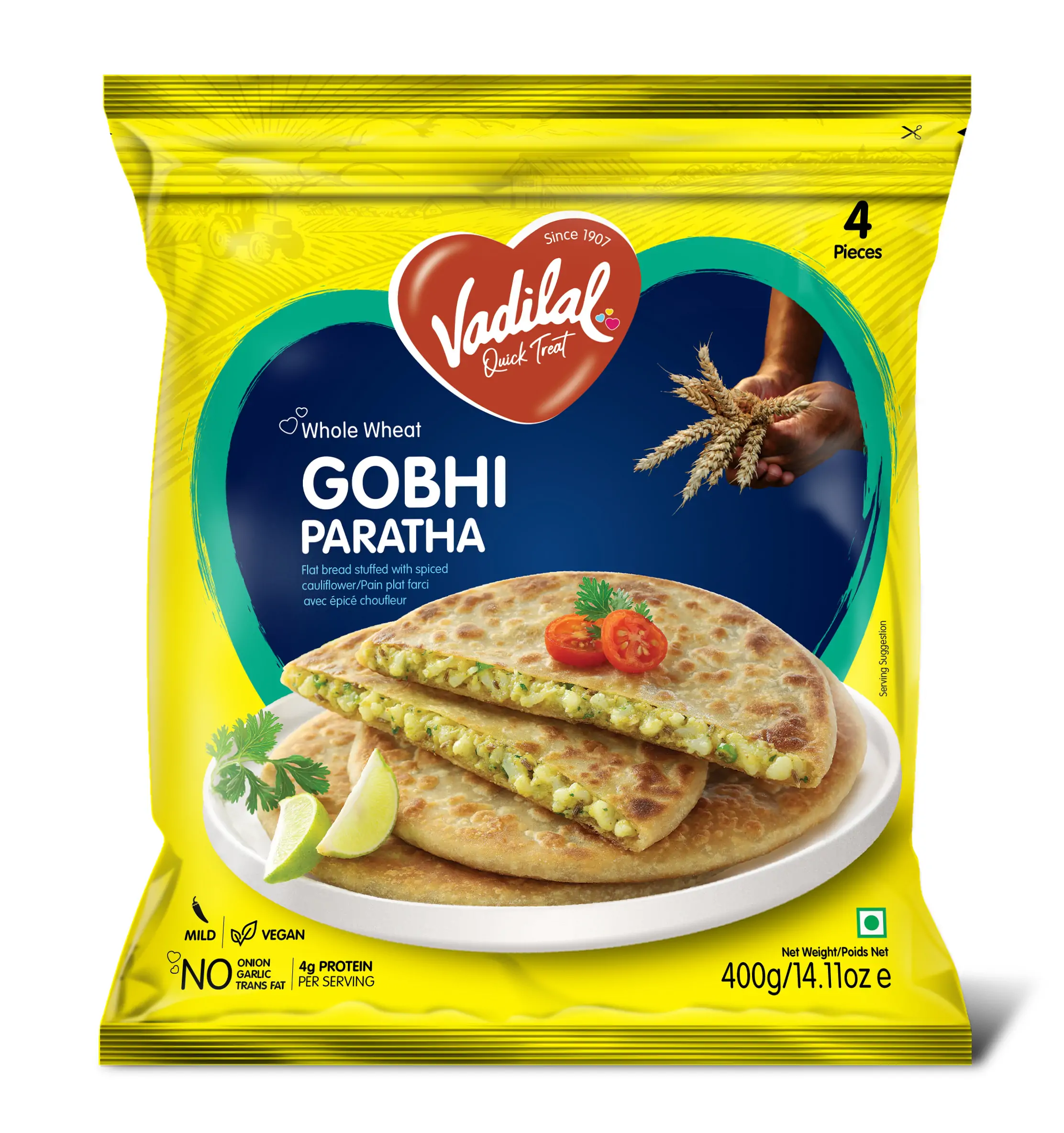 Vadilal Gobhi Paratha 4 Pcs (400g, 14.1oz)