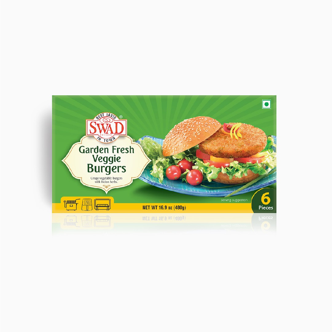 Swad Garden Fresh Veggie Burgers  6 pcs (480g  16.94Oz)