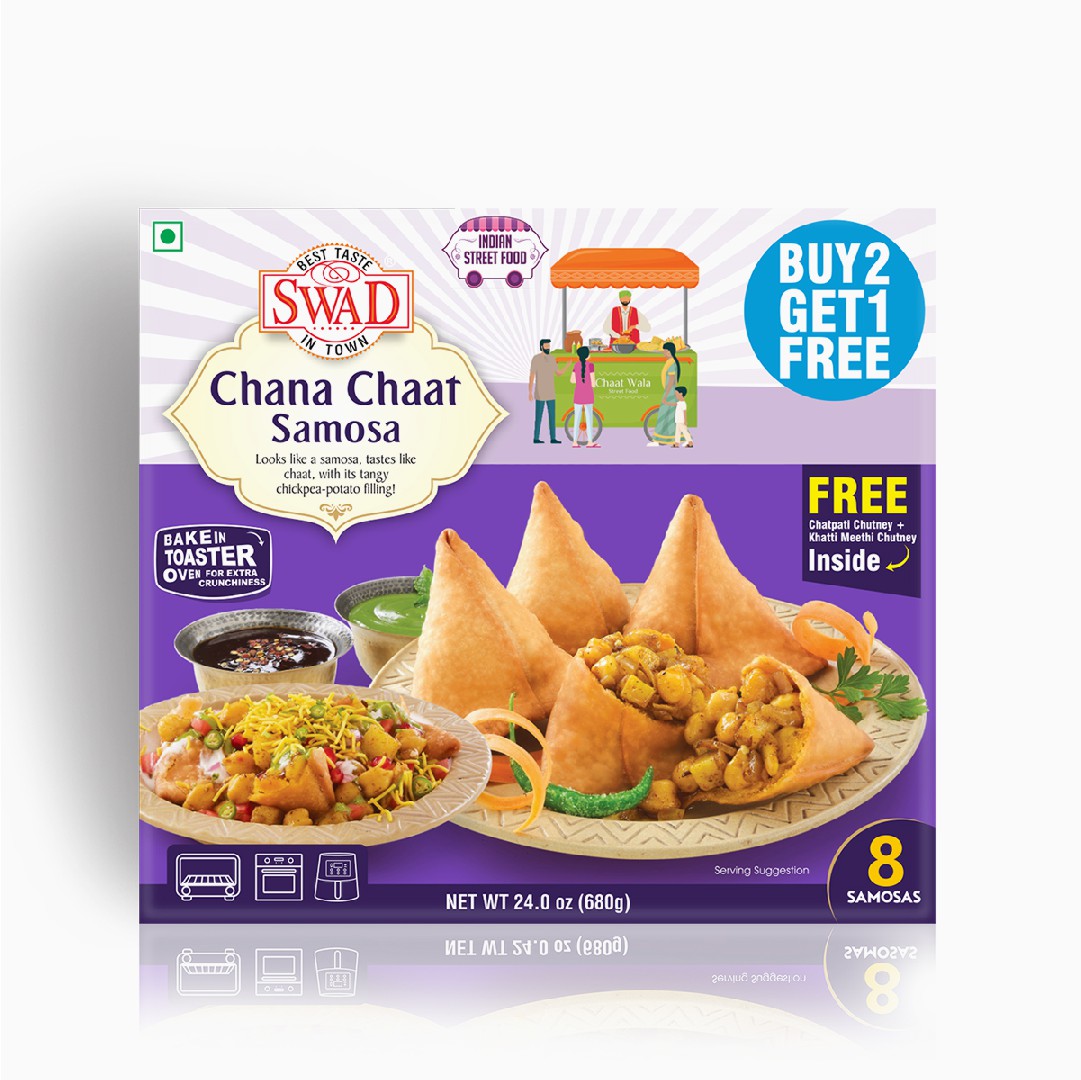 Swad Chana Chaat Samosa  8 pcs (680g  24Oz)