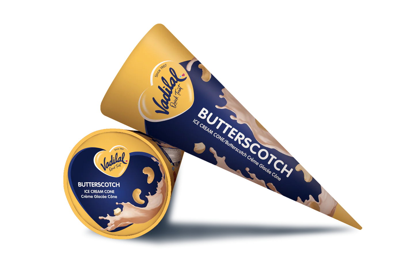 Vadilal Butterscotch Ice Cream Cone (110ml)