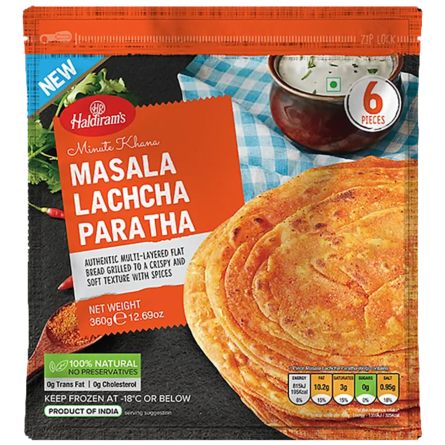 Haldirams Masala Lachcha Paratha  6 Pcs (360g  12.7Oz)
