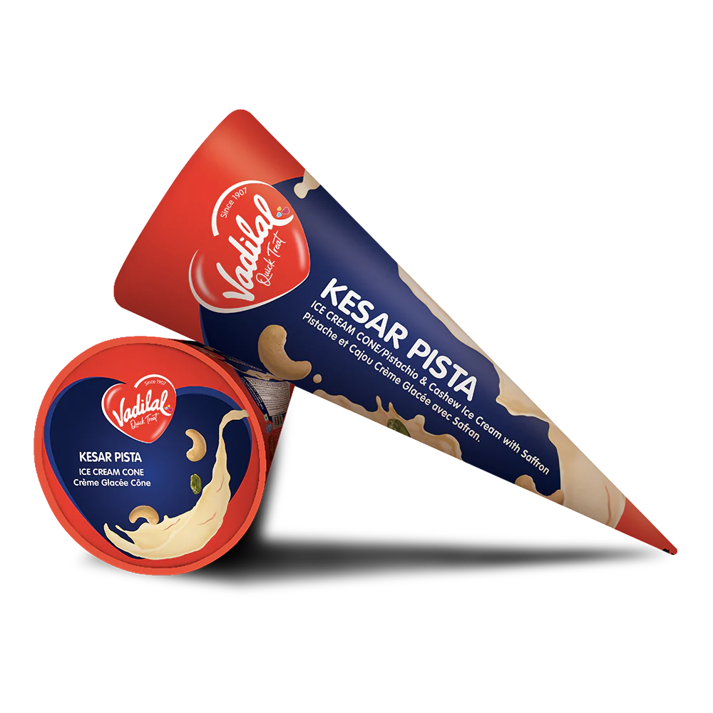 Vadilal Kesar Pista Ice Cream Cone (110ml)