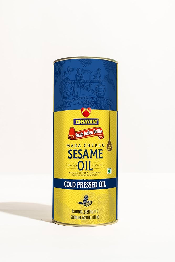 Idhayam Cold Pressed Sesame Oil (1 Ltr  33.81 fl.oz)