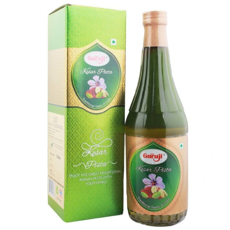 Guruji Kesar Pista Sharbat Syrup  (750ml  25.3Fl Oz)