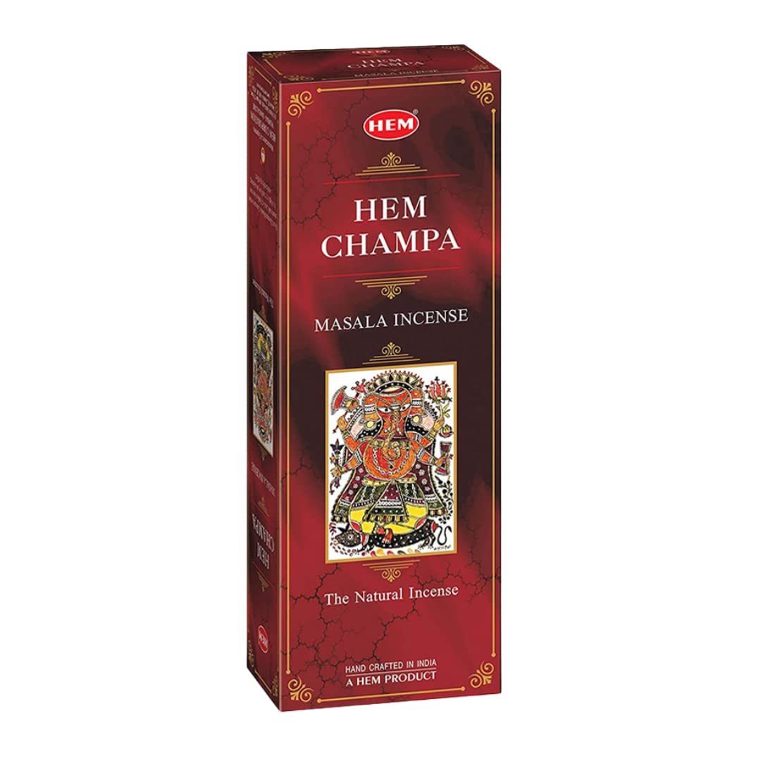 Hem Precious Champa Incense Sticks (6 Pack of 20 Sticks Each)