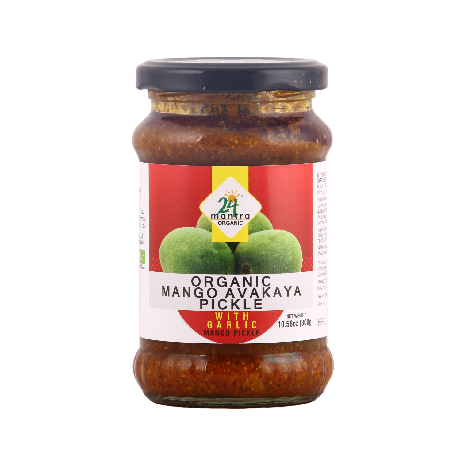 24 Mantra Organic Avakaya Pickle With Garlic (300g 10.5oz)