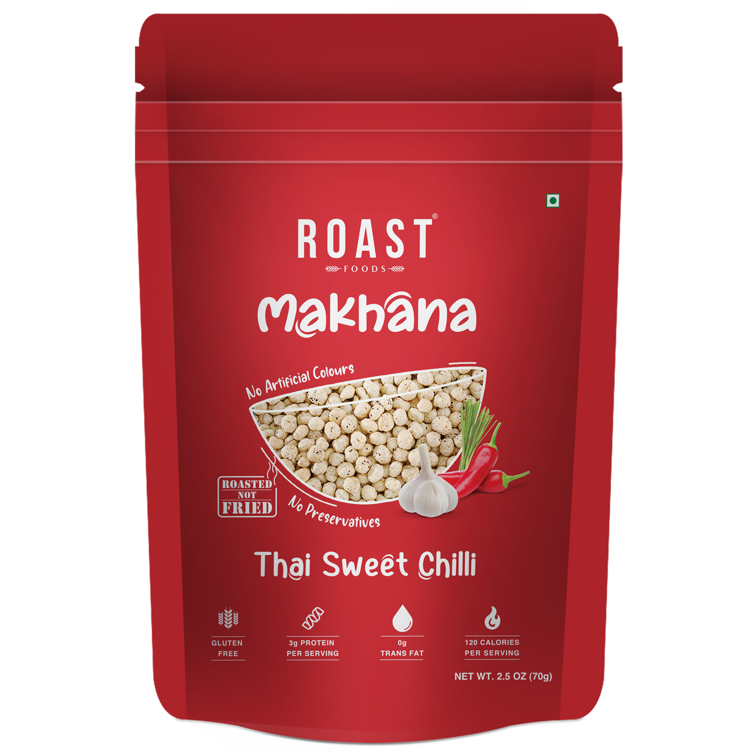 Roast Foods Makhana Thai Sweet Chilli (70g  2.5Oz)
