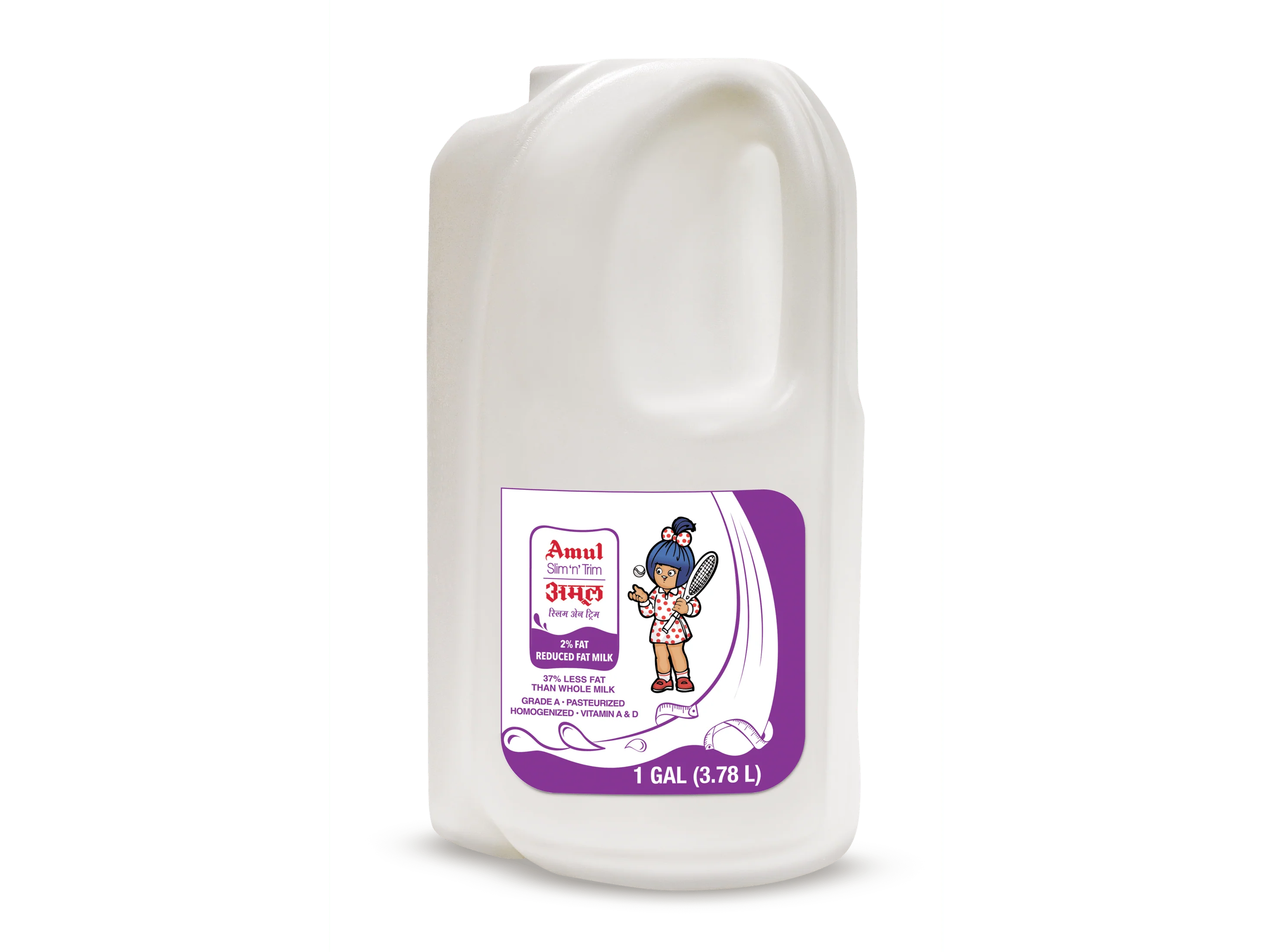 Amul Slim n Trim 2% Fat Reduced Fat Milk (3.78 Ltr)