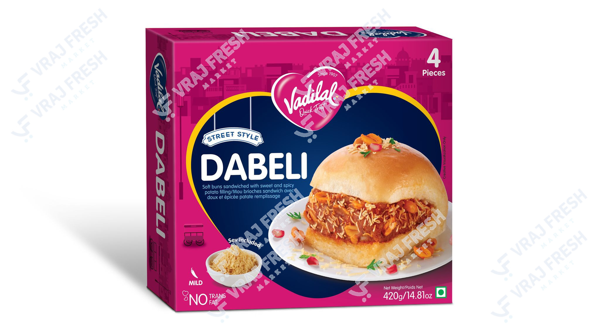 Vadilal Dabeli  4 Pcs (420g  14.81Oz)