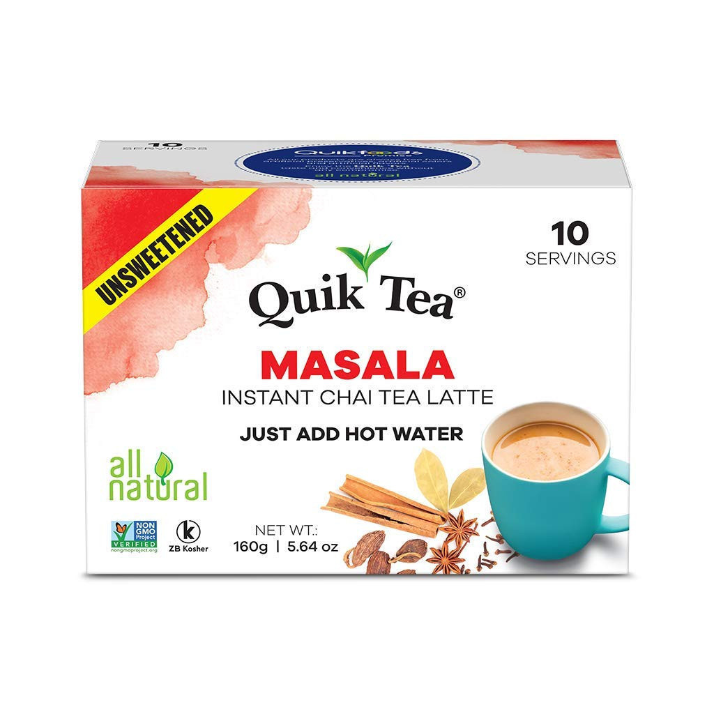 Quik Tea Masala Instant Tea  10 Servings (Unsweetened) (160g  5.64Oz)
