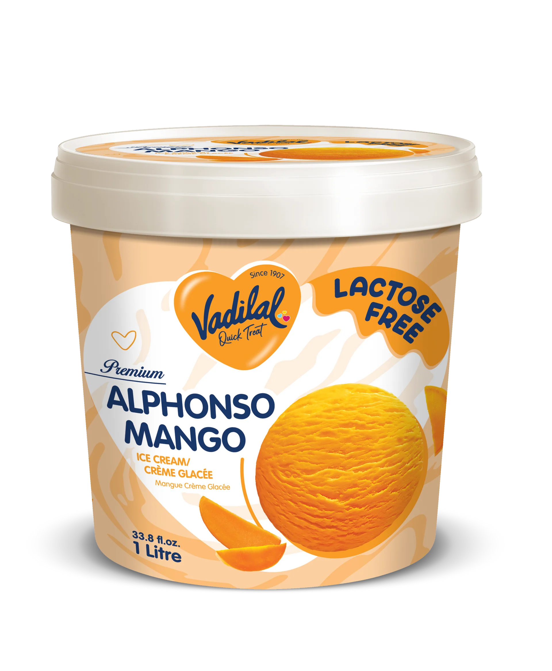 Vadilal Lactose Free Alphonso Mango Ice Cream (1L 33.8fl.oz)