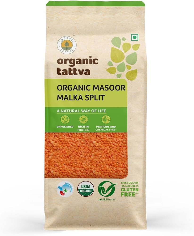 Organic Tattva Masoor Malka Split (1.8kg 4lb)