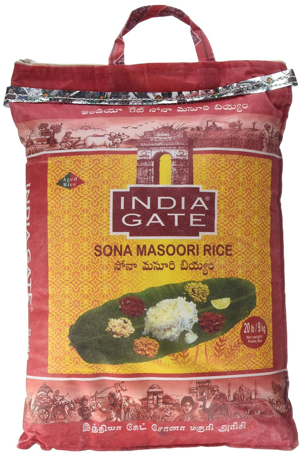 India Gate Sona Masoori Rice (9kg  20lb)