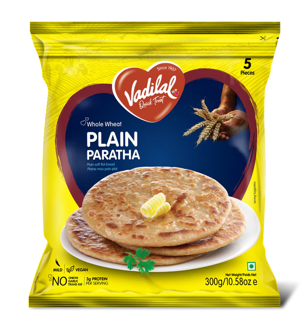 Vadilal Whole Wheat Plain Paratha  5 Pcs (400g  14 Oz)