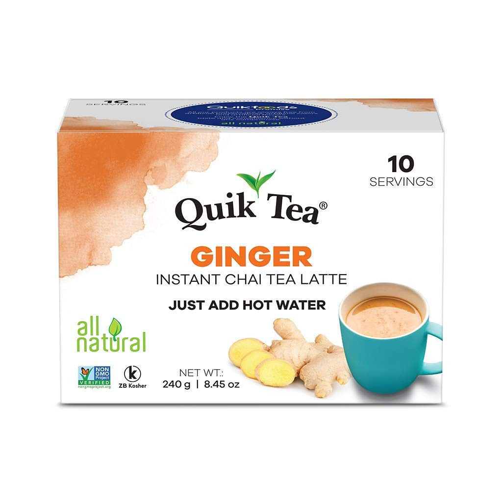 Quik Tea Ginger Instant Tea  10 Servings (Sweetened) (240g  8.45Oz)
