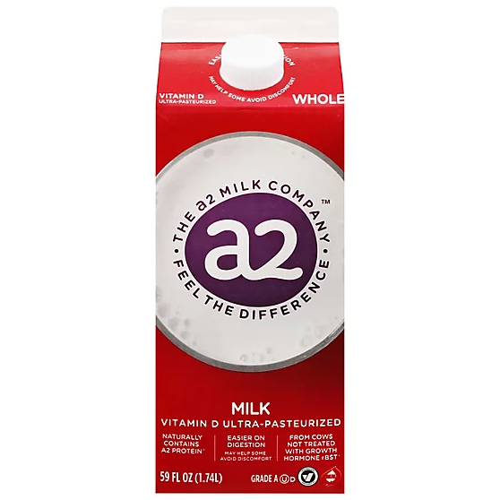 A2 Milk Whole Milk  (59oz, 1.74L)
