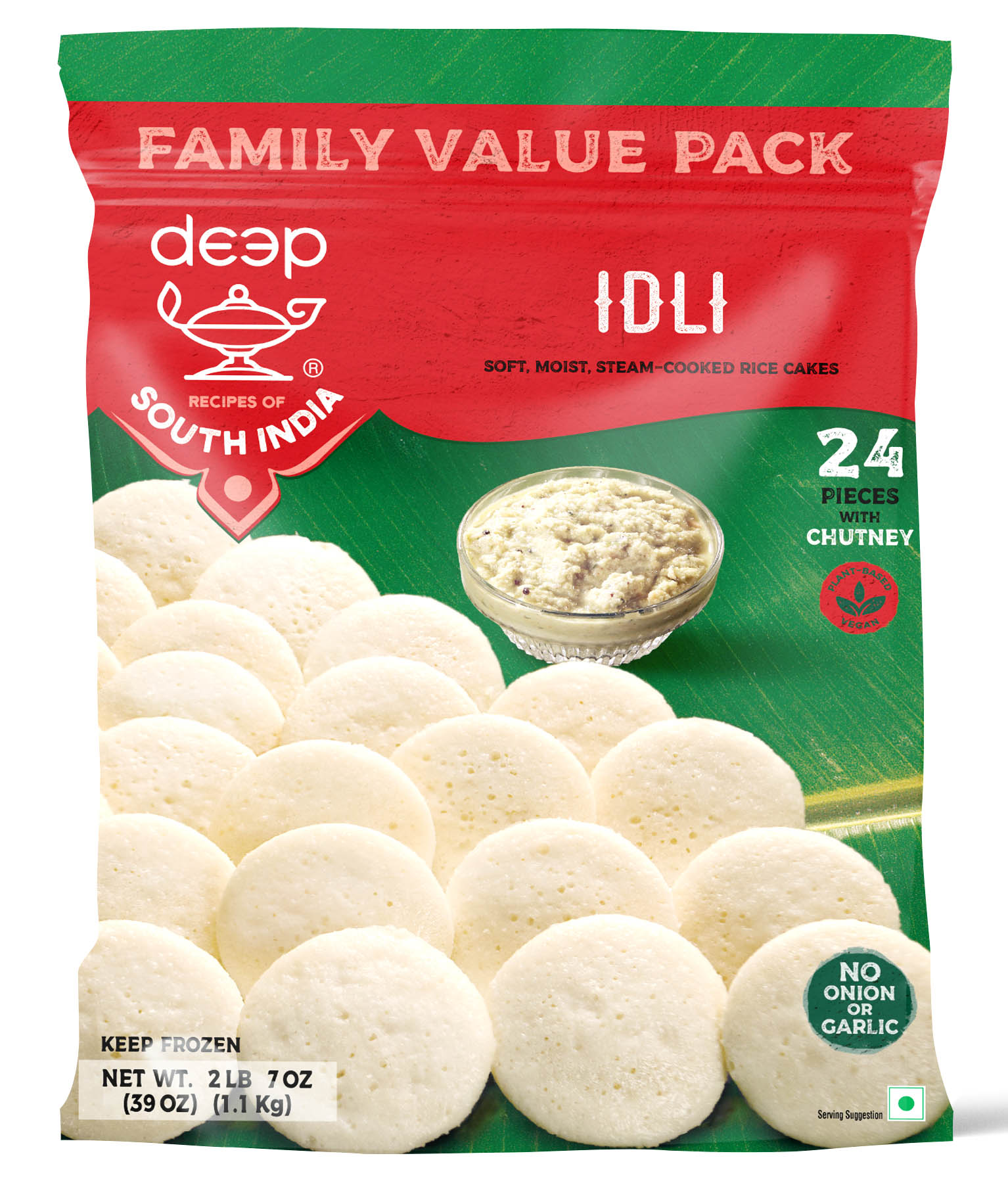 Deep Idli (No Onion No Garlic)  24 Pieces (1.1Kg  39Oz  2.7Lb)