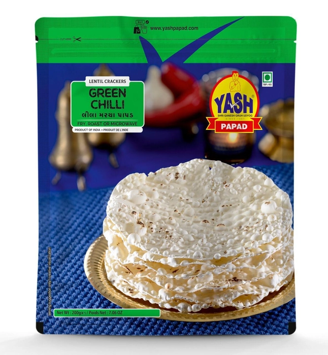 Yash Green Chilli Papad (200g 7oz)