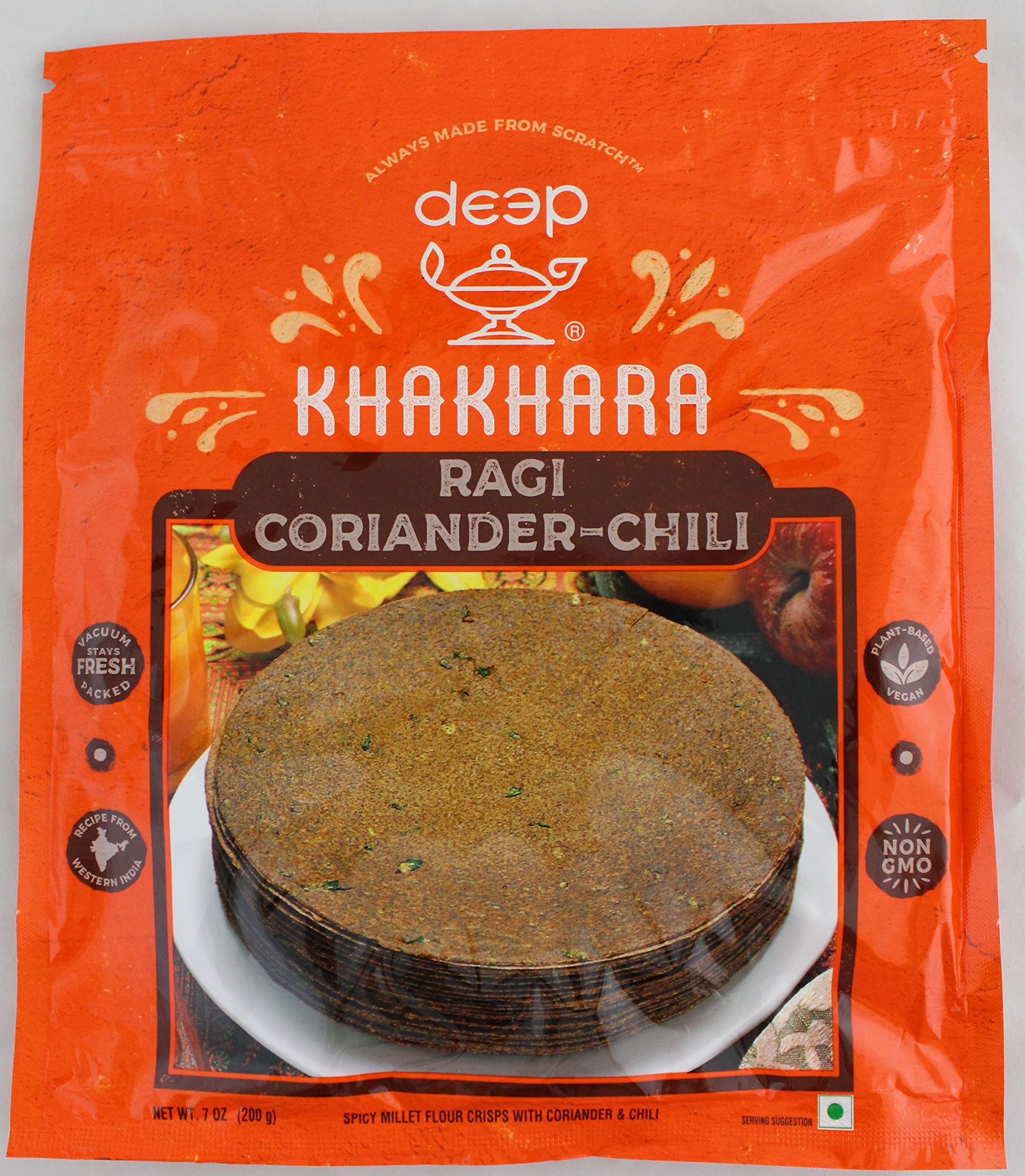 Deep Ragi Coriander Chilli Khakhara (200g  7Oz)