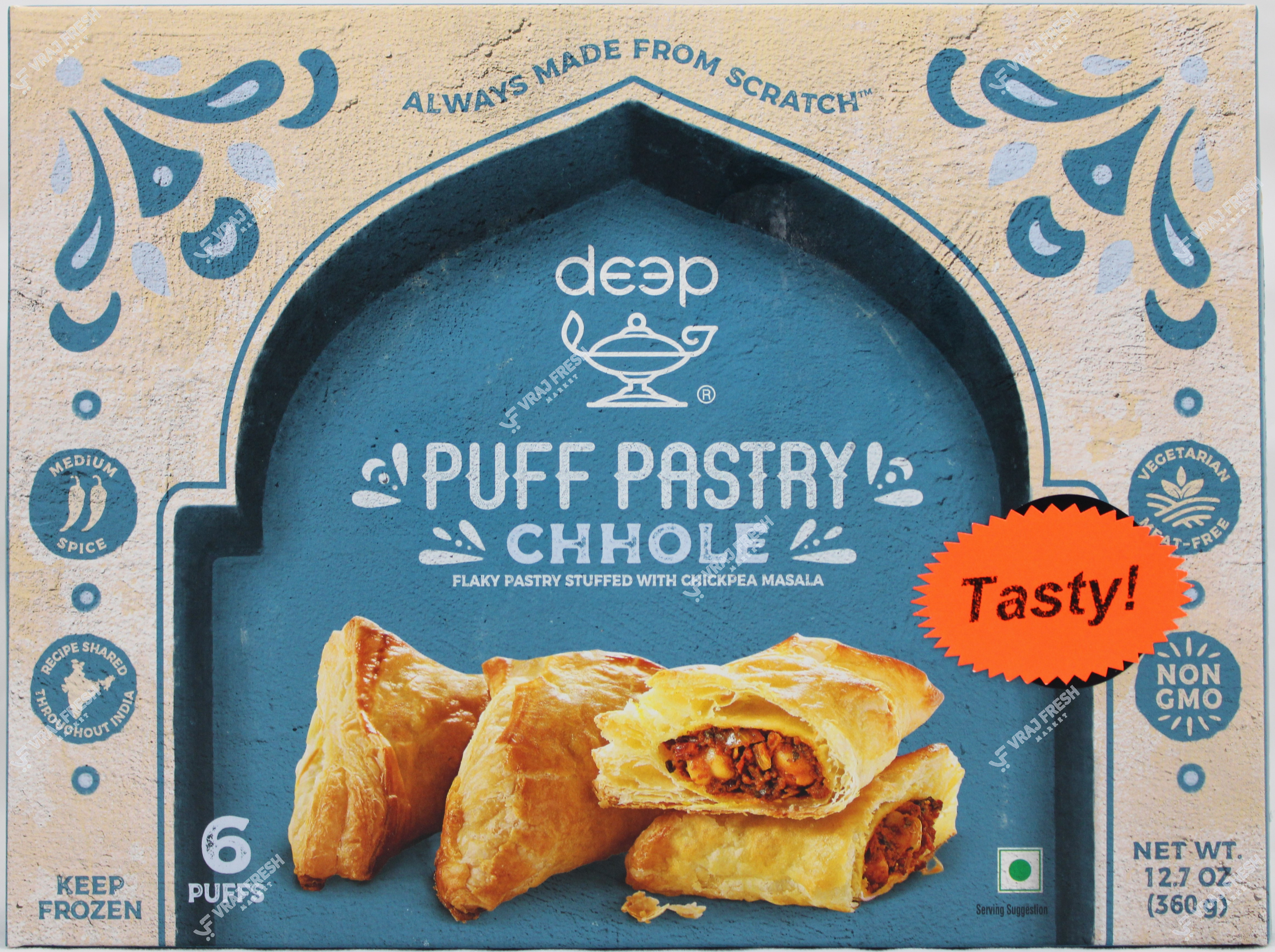 Deep Puff Pastry Chhole  6 Pieces (360g  12.7Oz)