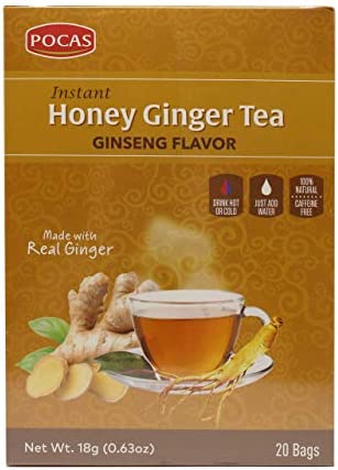 Pocas Instant Honey Ginger Tea Ginseng Flavor  20 Sachets (12.6Oz  360g)