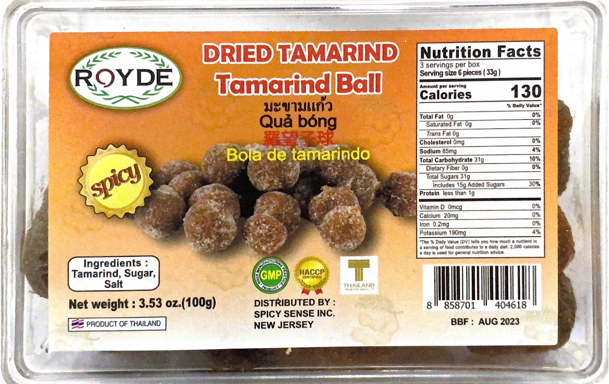 Roydee Dried Tamarind Ball (100g, 3.53oz)
