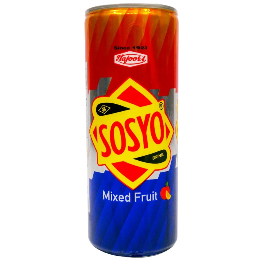 Sosyo Fruit Juice Soda Can- 250ml