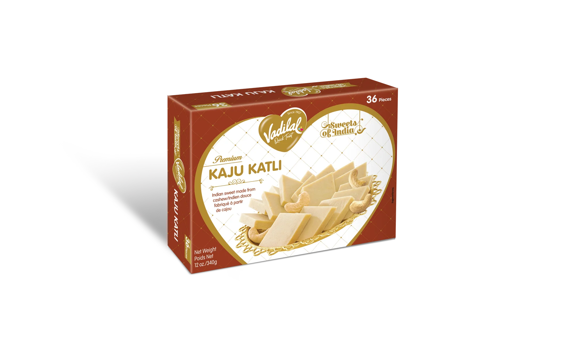 Vadilal Kaju Katli  36 Pcs (360g  12Oz)