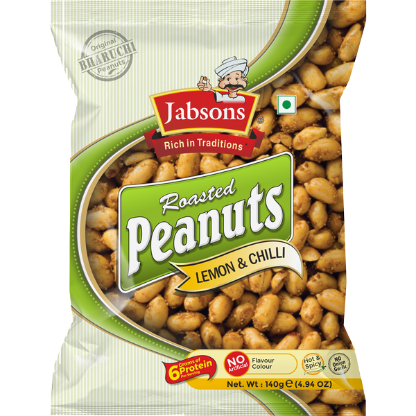 Jabsons Roasted Peanuts Lemon & Chilli  (140g  4.94oz)
