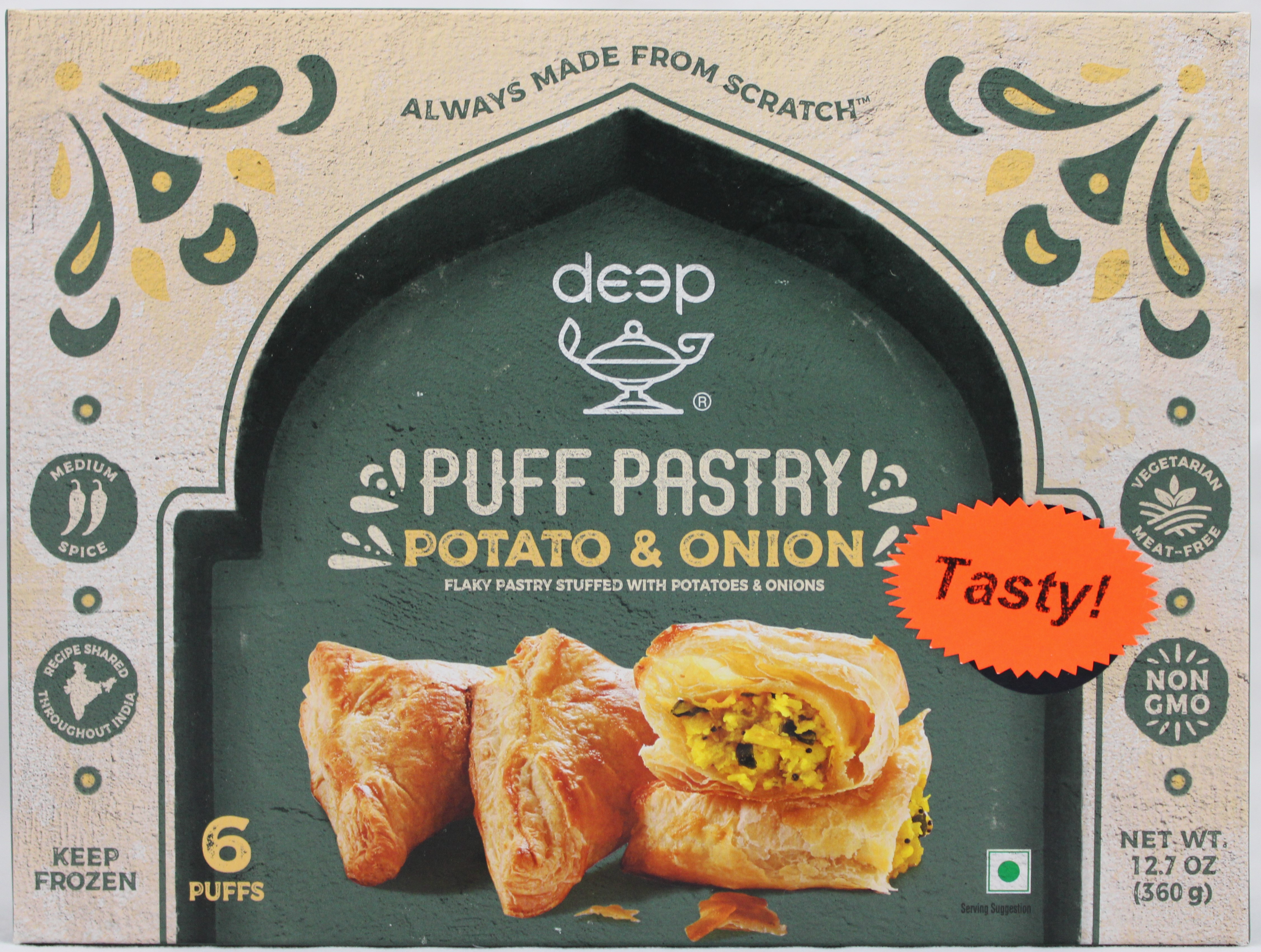 Deep Puff Pastry Potato & Onion  6 Pieces (360g  12.7Oz)