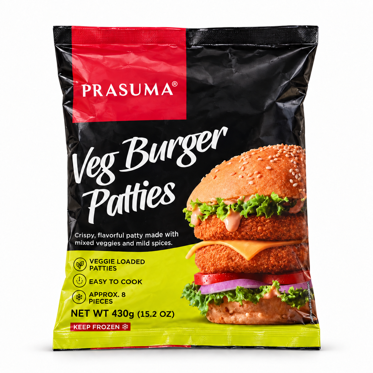Prasuma Veg Burger Patties (8pcs 430g)
