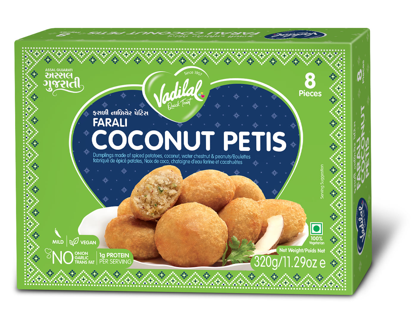 Vadilal Farali Coconut Petis  8 Pieces (320g  11.29Oz)
