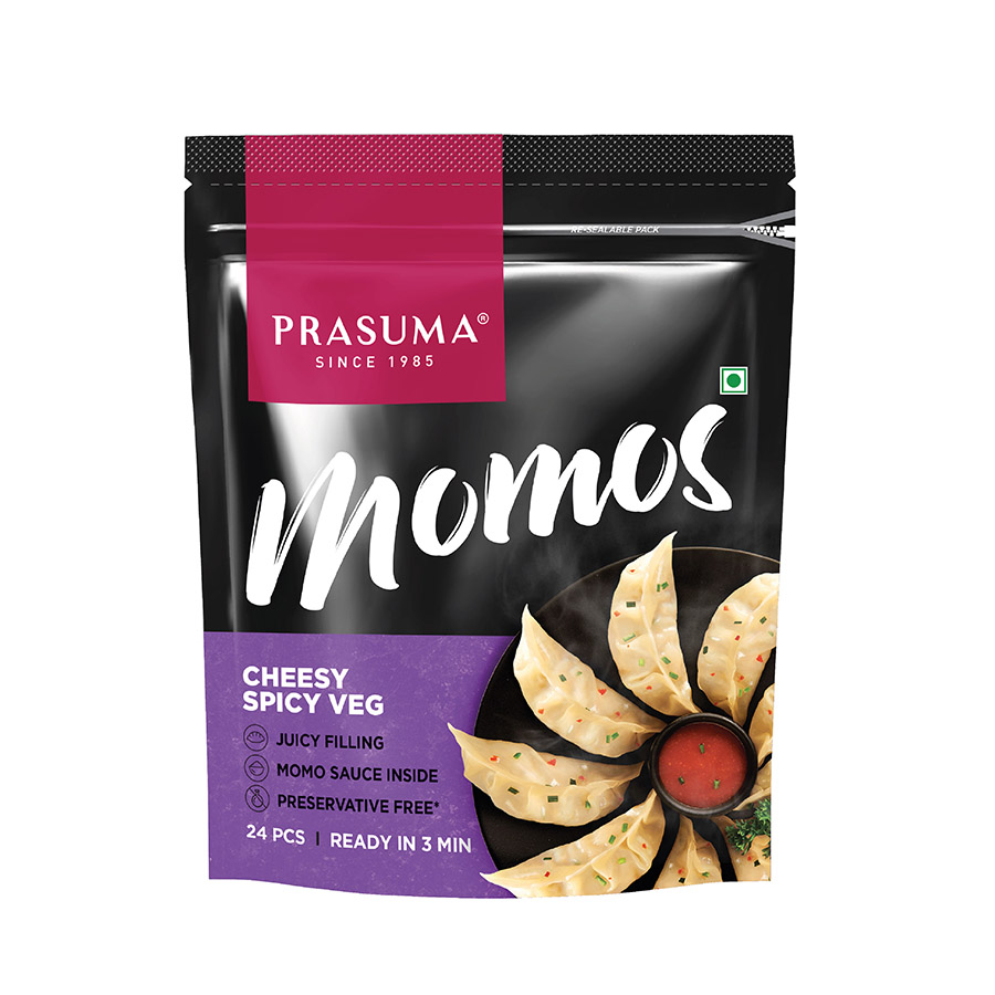 Prasuma Cheesy Spicy Veg Momos/ Dumplings (15pcs 400g)