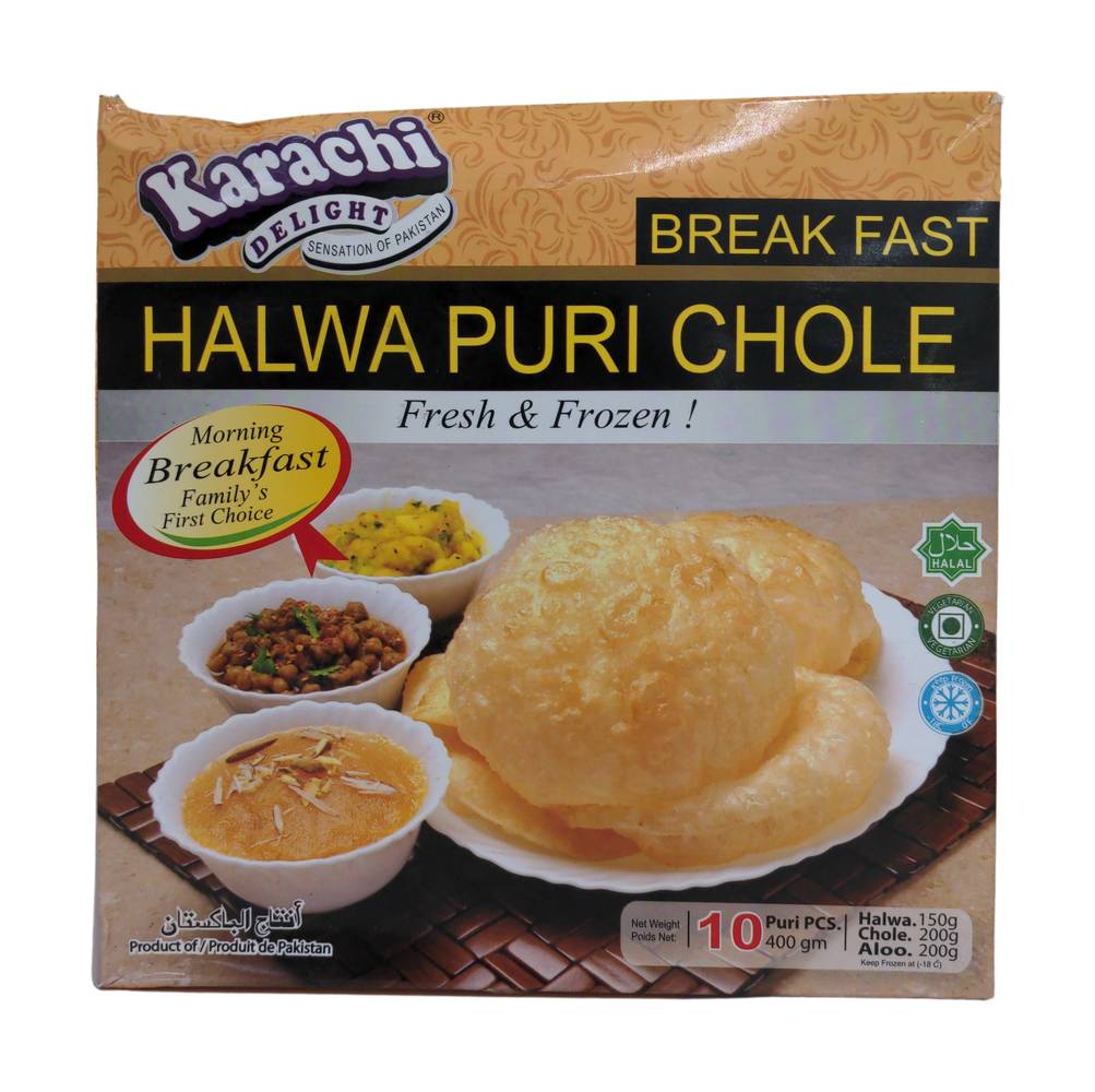 Karachi Delight Halwa Puri Chole  10 pcs (980g)