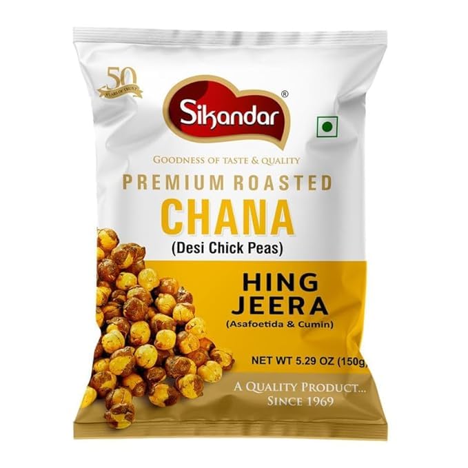 Sikandar Premium Roasted Hing Jeera Chana (150g 5.2oz)