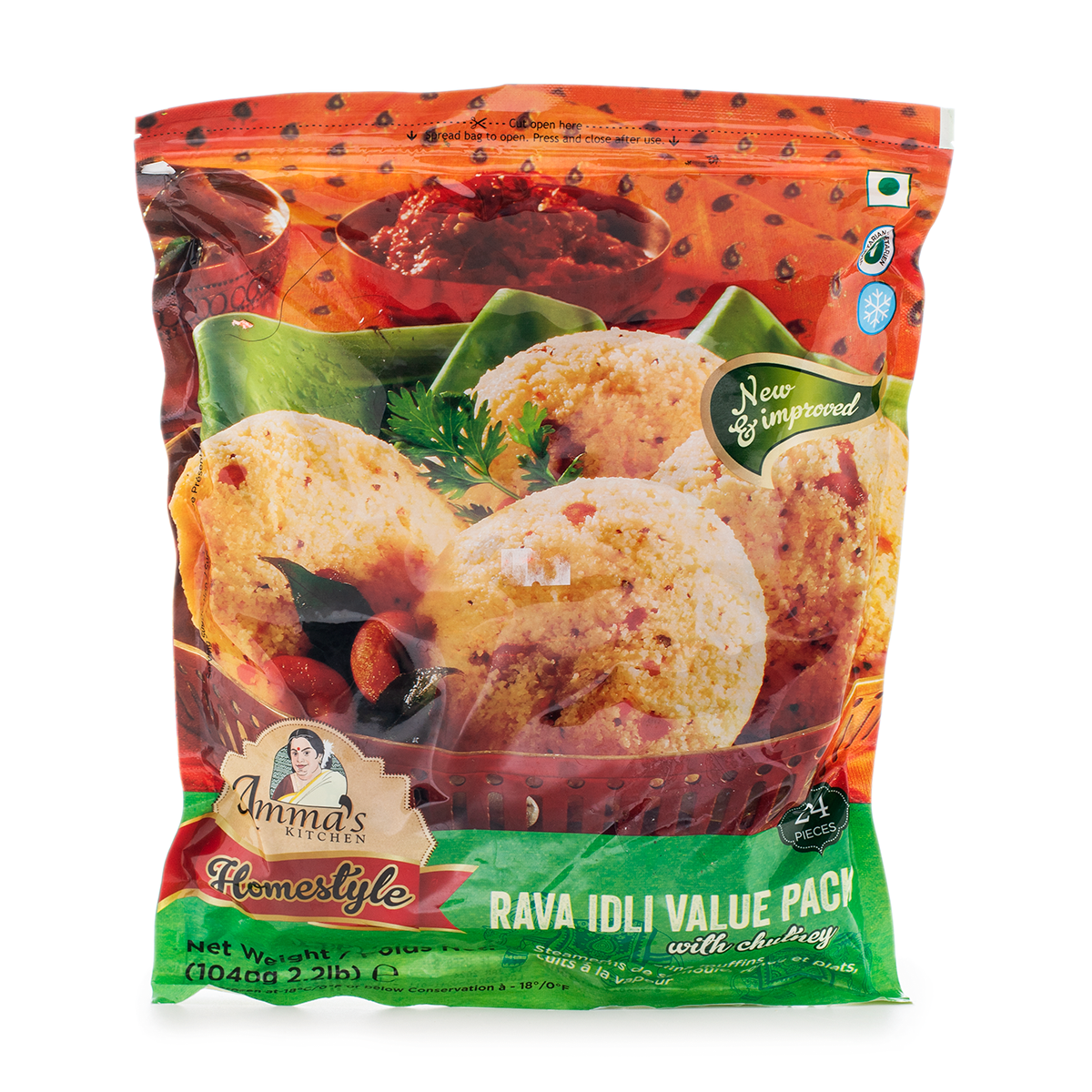 Ammas Rava Idli Value Pack  24 Pieces (1040g  36.68Oz  2.2Lb)