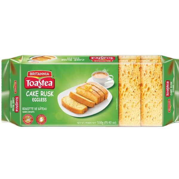 Britannia Toastea Eggless Cake Rusk (550g  19.40Oz)