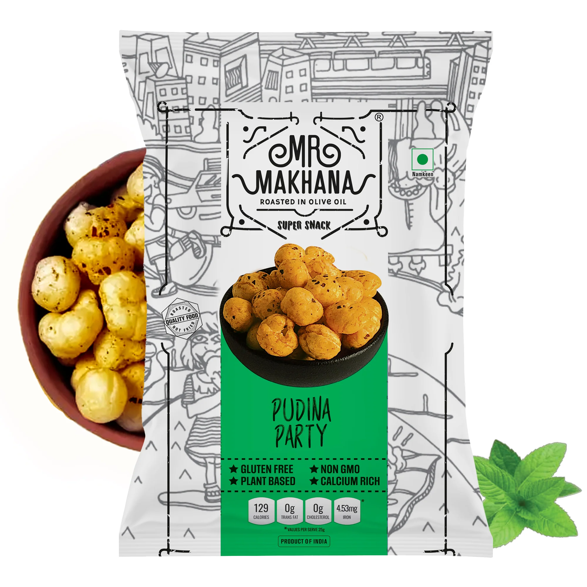Mr Makhana Pudina Party Flavour (60g)