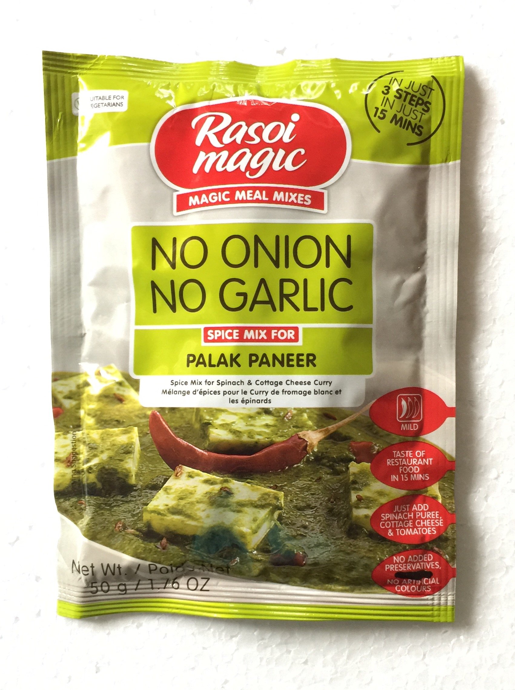 Rasoi Magic No Onion No Garlic Palak Paneer Masala (50g  1.76Oz)