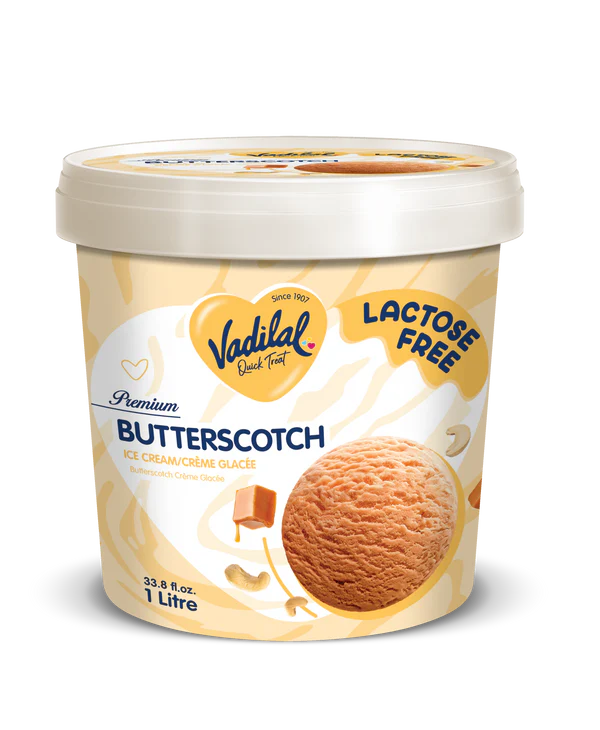 Vadilal Lactose Free Butterscotch Ice Cream (1 Litre  33.8 fl oz)
