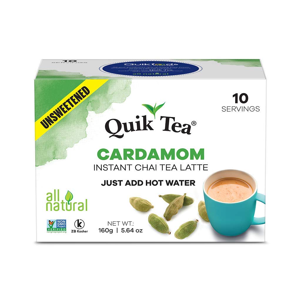 Quik Tea Cardamom Instant Tea  10 Servings (Unsweetened) (160g  5.64Oz)