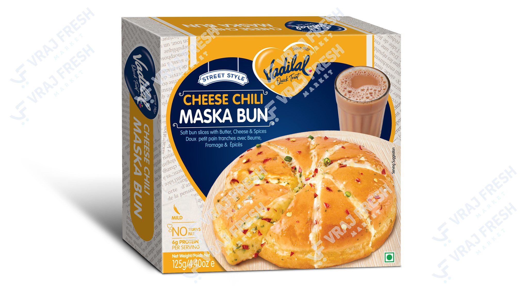 Vadilal Cheese Chili Maska Bun (125g  4.40Oz)
